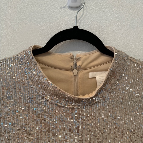 H&M Champagne with Silver Sequin Dress XXL - Picture 2 of 10